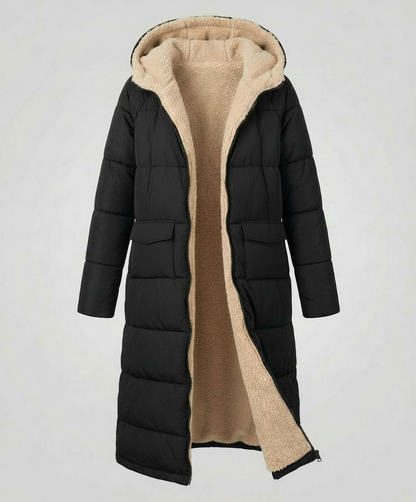 Damen Pufferjacke Lang Wendbar