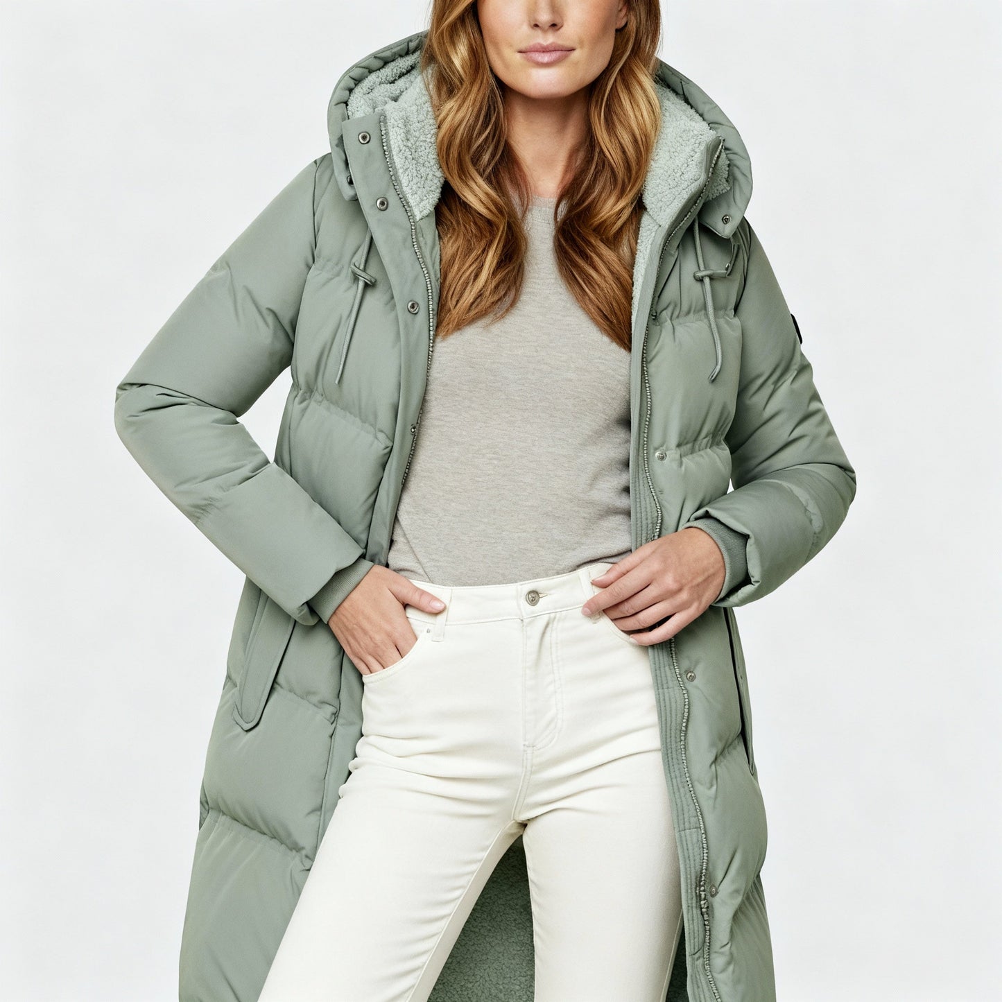 Damen Steppjacke Mit Frontverschluss