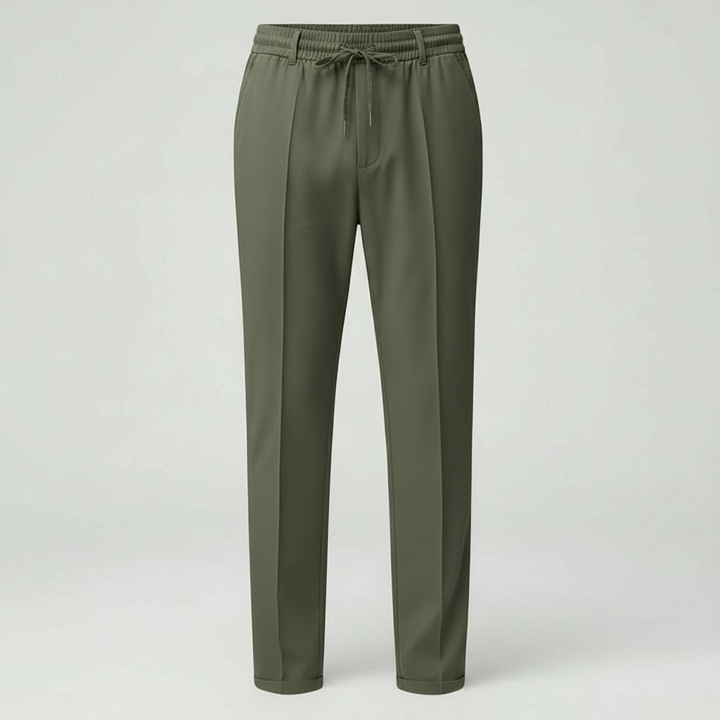 Herrenhose Gerade Passform Elastischer Bund