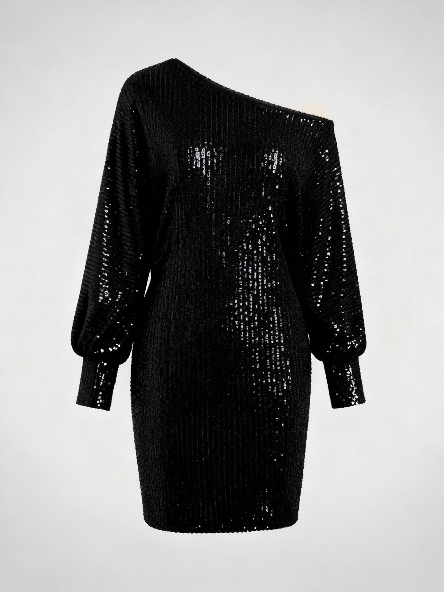 Damen Paillettenkleid Kontrastfarben Glitzer