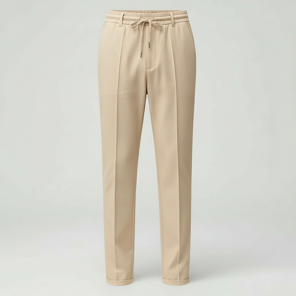 Herrenhose Gerade Passform Elastischer Bund
