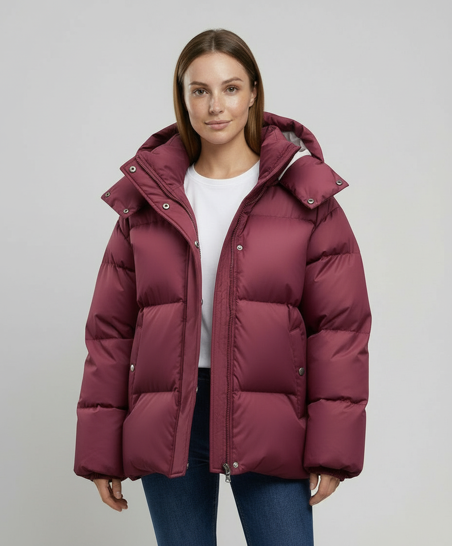 Damen Pufferjacke Wintersport Wasserabweisend Schwarz - Norvielle