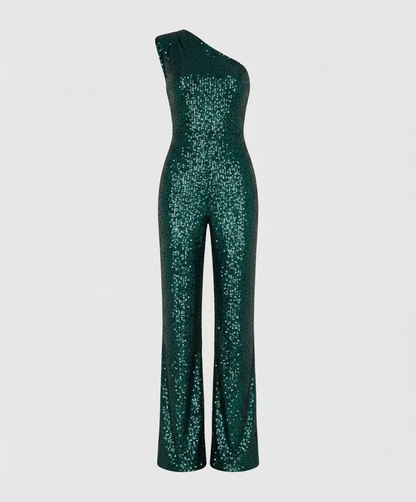 Damen Pailletten Jumpsuit Glitzer Effekt