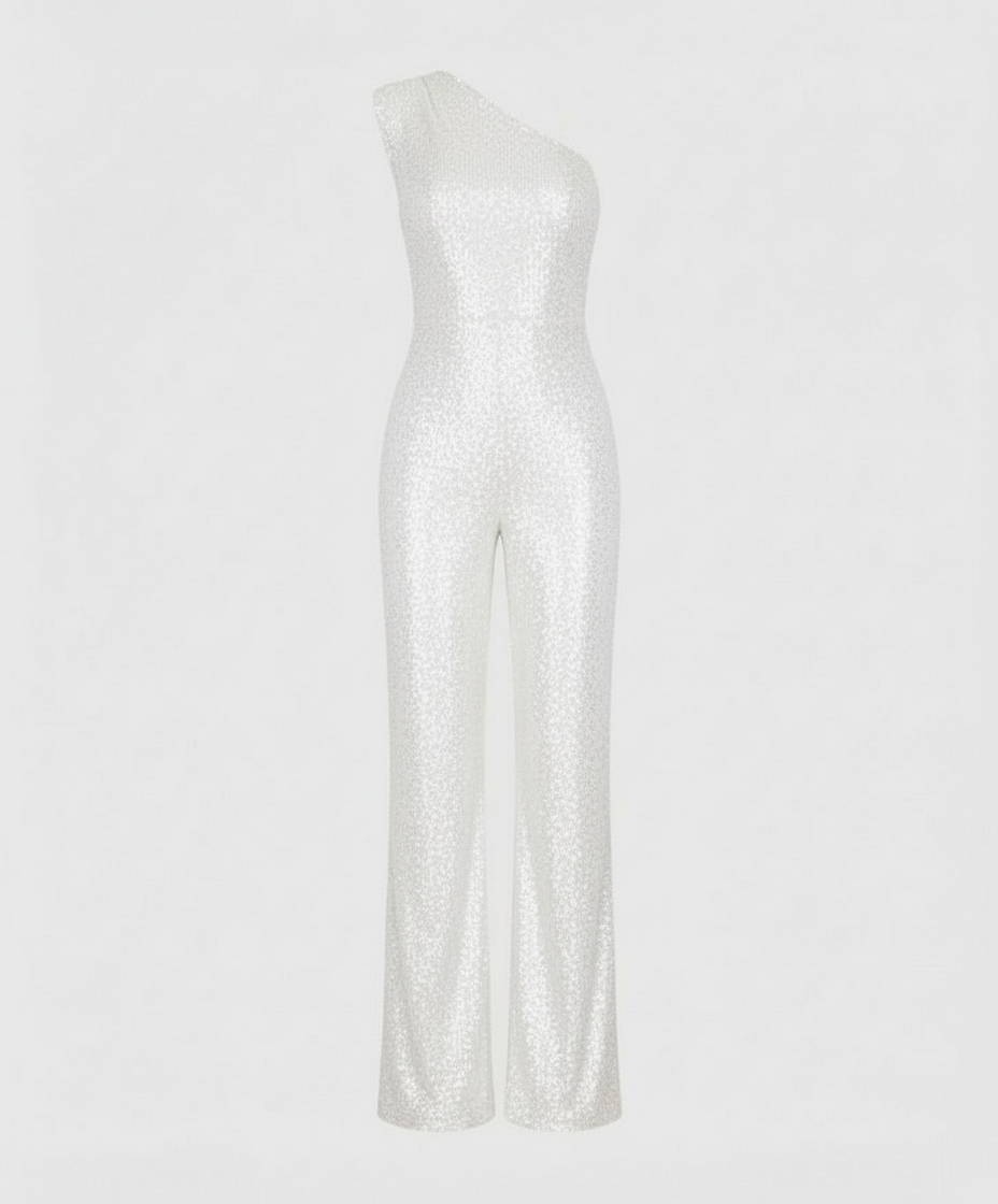Damen Pailletten Jumpsuit Glitzer Effekt