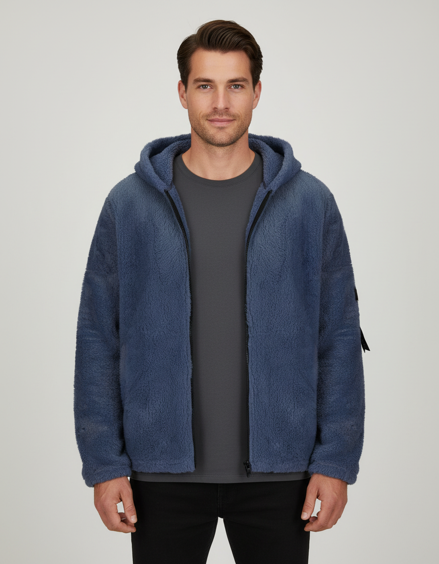 Norvielle Herren Winterjacke Fleece Schwarz - Norvielle