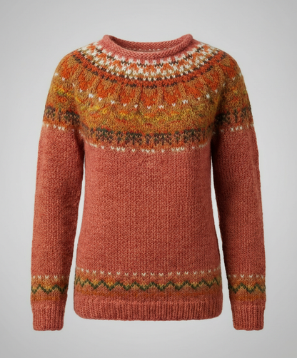 Damen Winterpullover Kuschelfleece Weich Beige