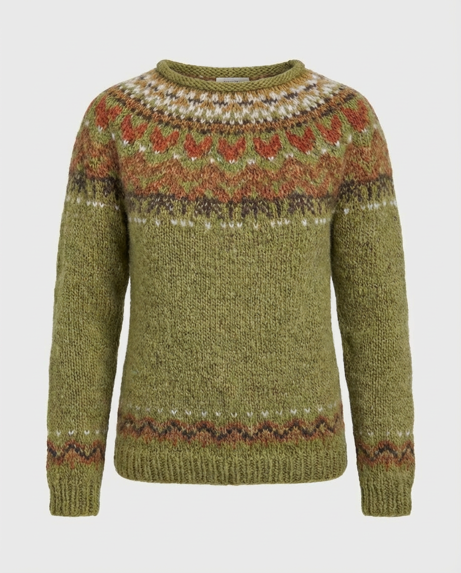 Damen Winterpullover Kuschelfleece Weich Beige