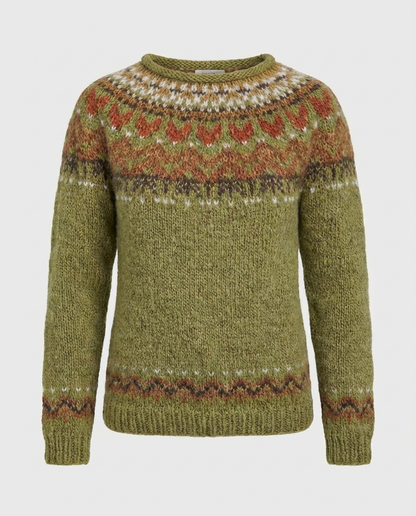 Damen Winterpullover Kuschelfleece Weich Beige
