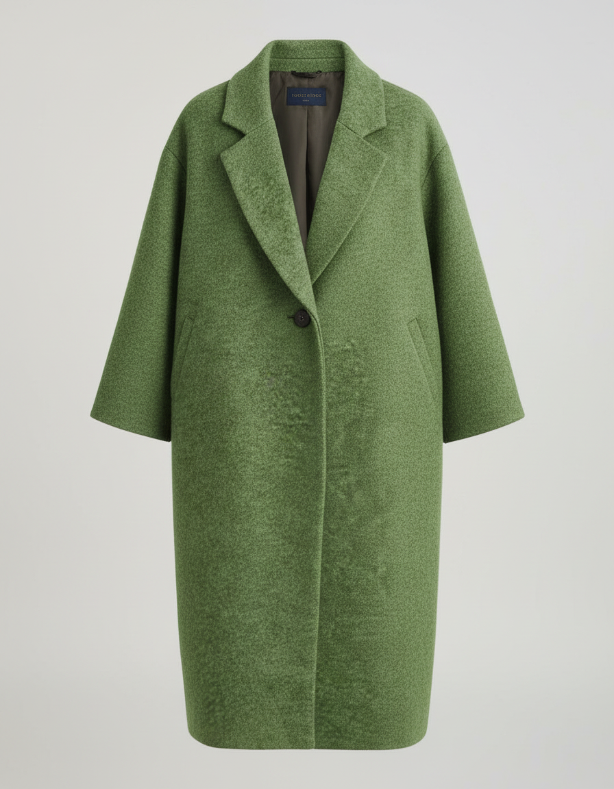 Damen Wollmantel Lang Elegantes Design