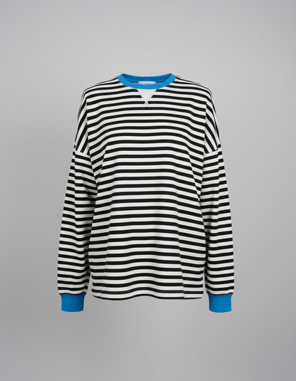 Damen Oversized Pullover Streifen Norvielle