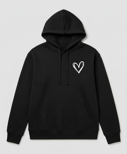 Damen Kapuzenpullover Herzdruck Norvielle
