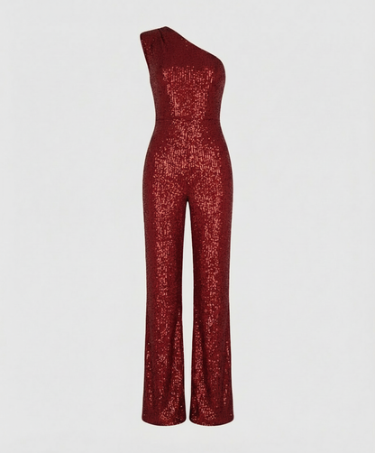Damen Pailletten Jumpsuit Modern Glitzer