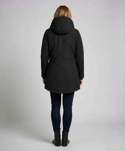 Damen Lange Gefütterte Winterjacke
