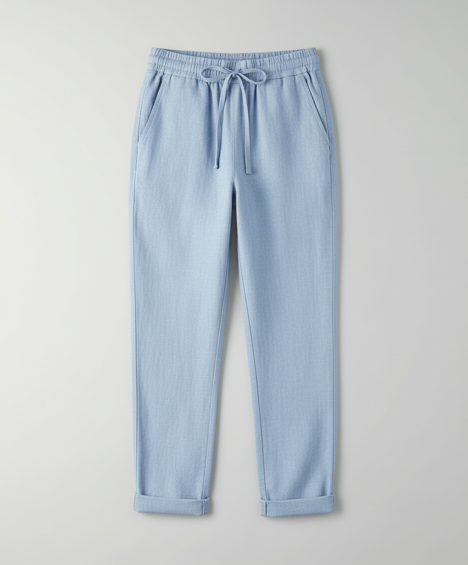 Damen Leinenhose Luftig Sommer Beige