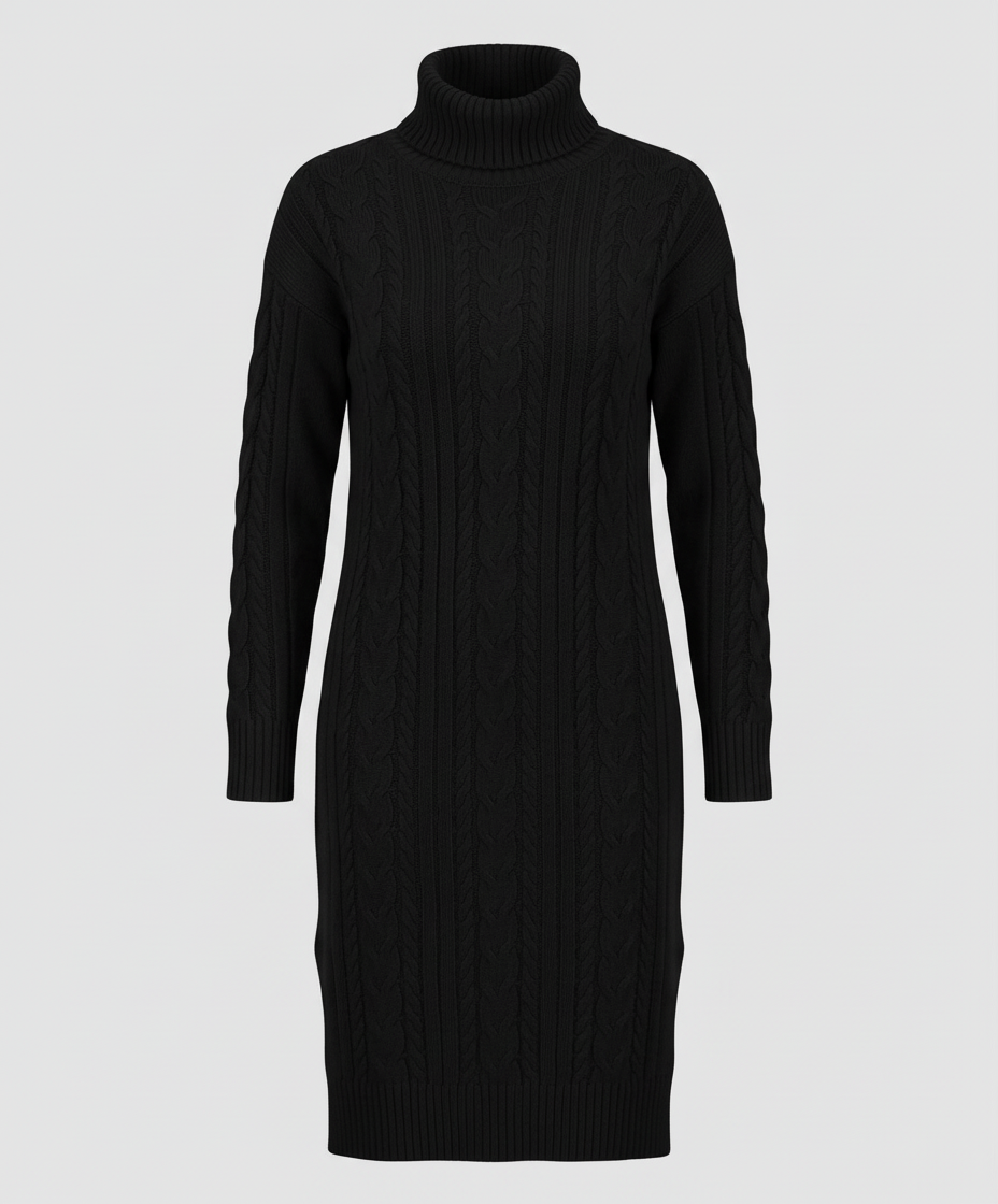 Damen Strickkleid Warm Elegantes Winterkleid