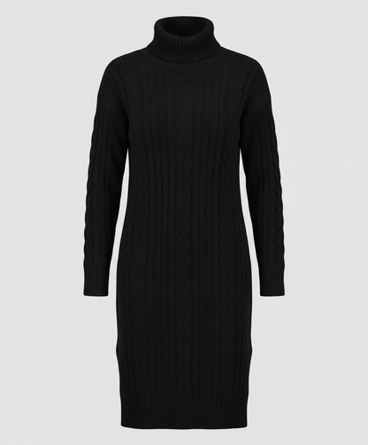 Damen Strickkleid Warm Elegantes Winterkleid