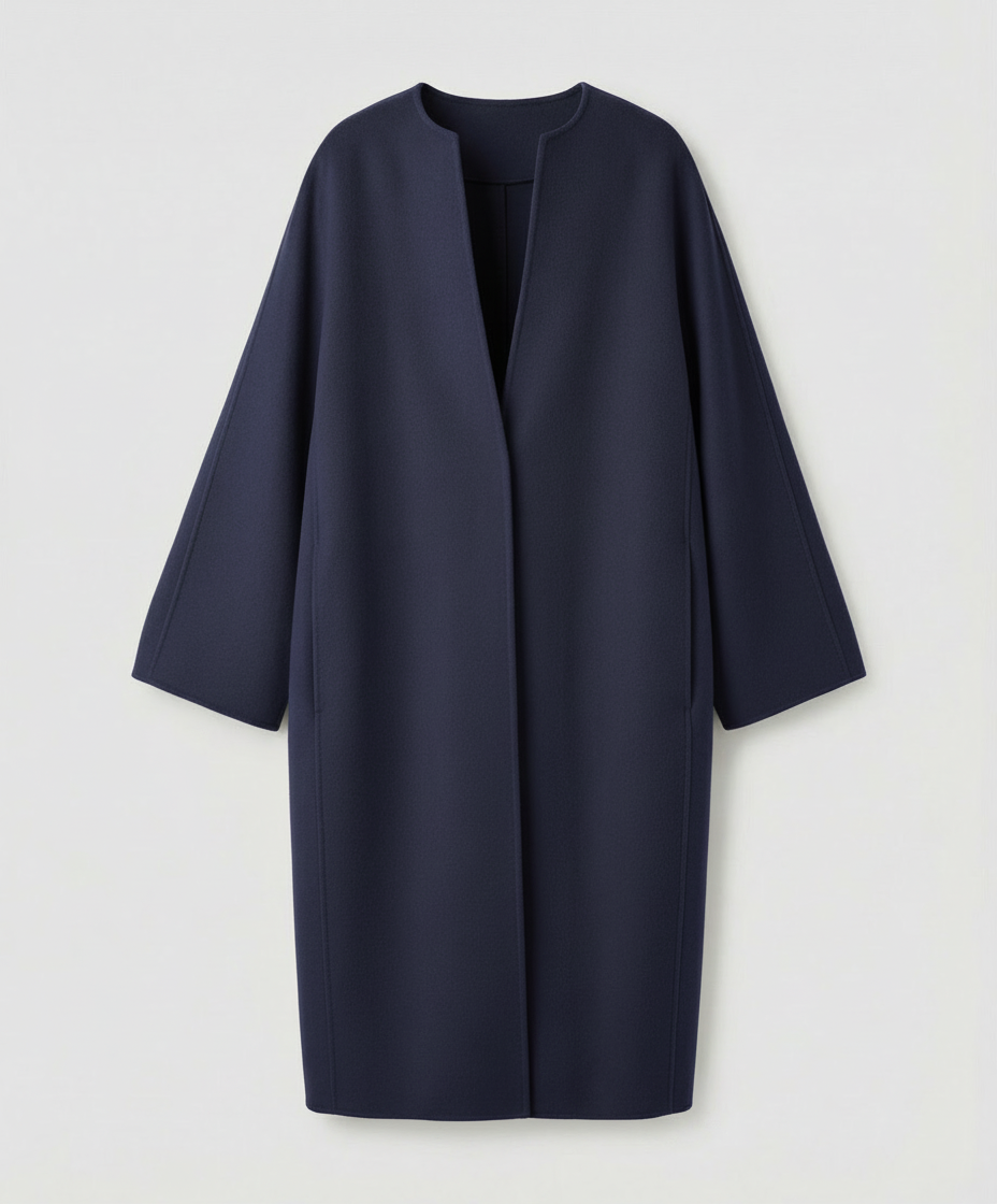 Damen Wollmantel Lang Elegent
