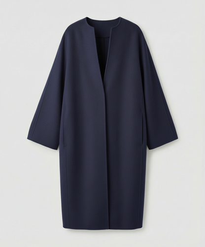 Damen Wollmantel Lang Elegent