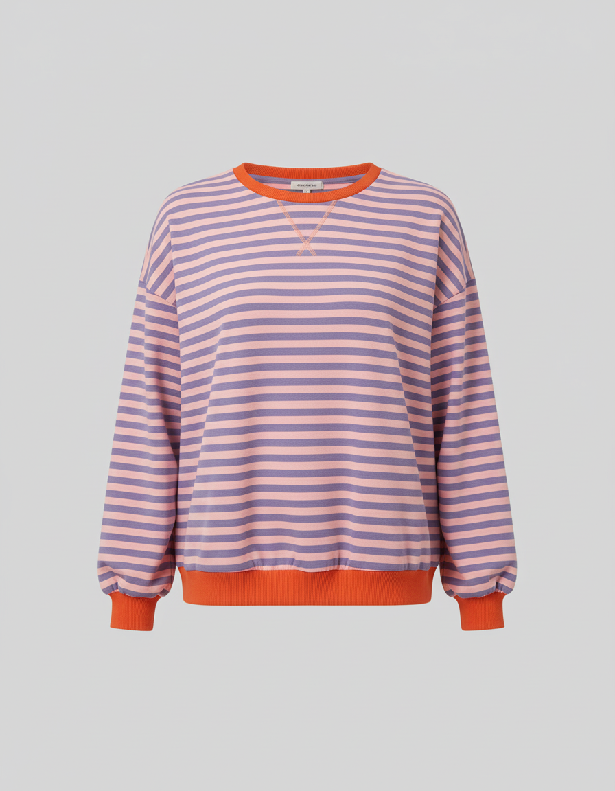 Damen Oversized Pullover Streifen Norvielle