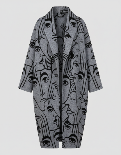 Damen Wollmantel Lang Elegantes Design