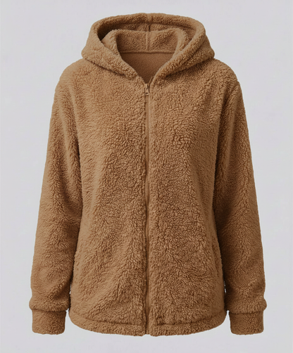 Damen Fleecejacke Teddyoptik