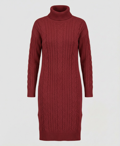 Damen Strickkleid Warm Elegantes Winterkleid