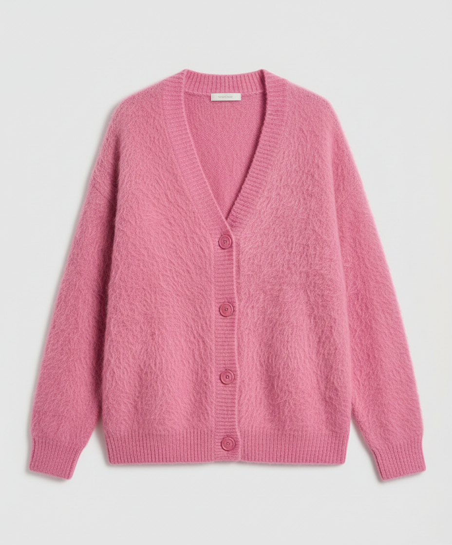 Damen Mohair Strickjacke Kuschelig