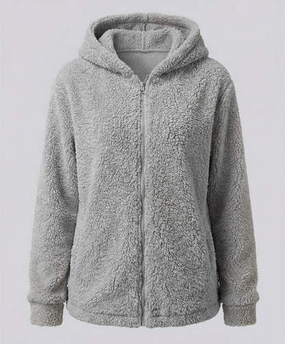 Damen Fleecejacke Teddyoptik