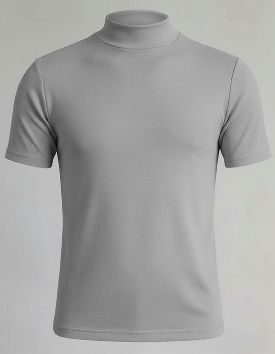 Herren Slim Fit Rollkragen Hemd
