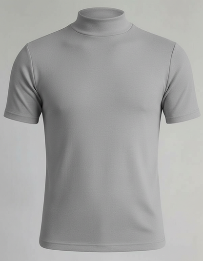 Herren Slim Fit Rollkragen Hemd