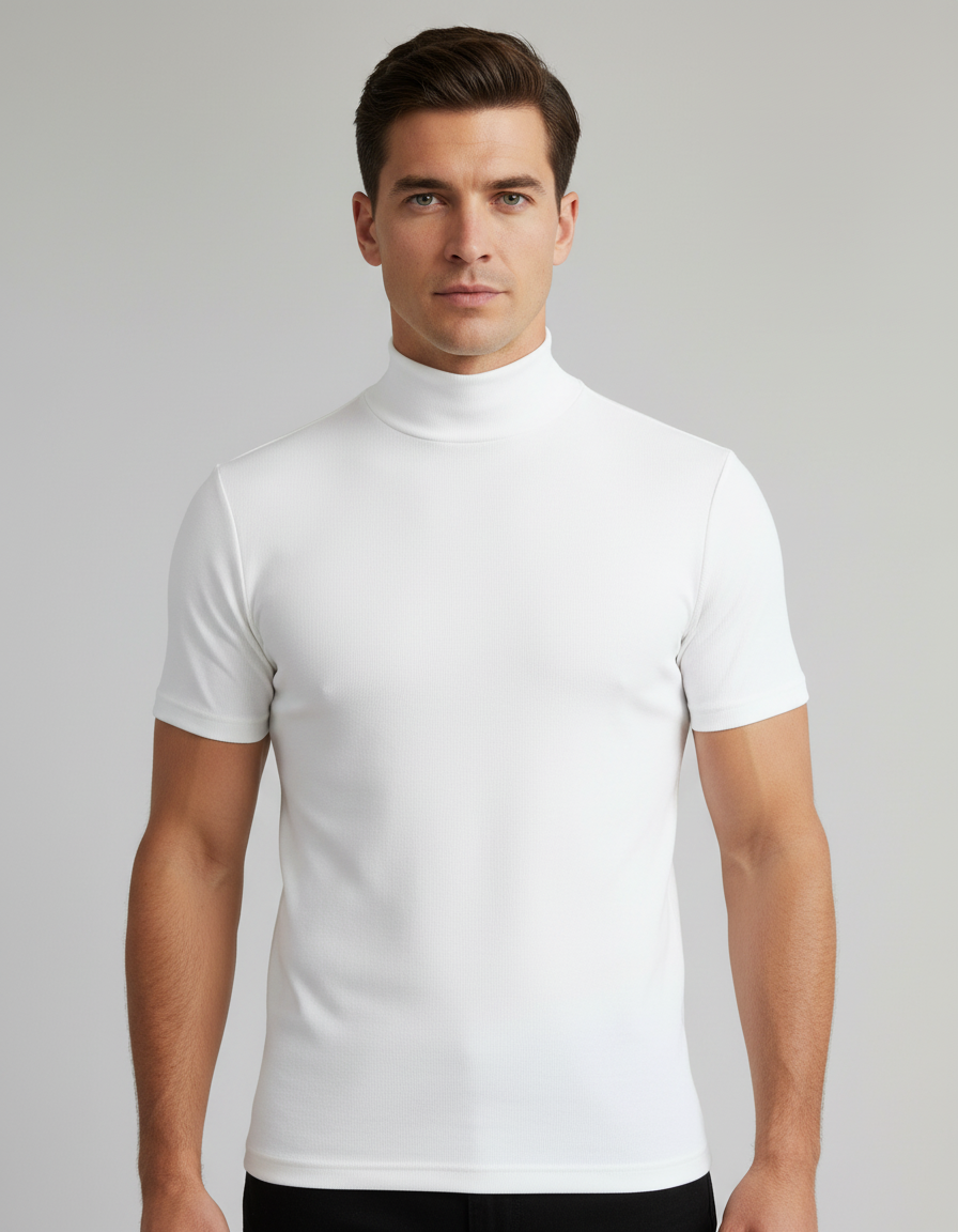 Herren Slim Fit Rollkragen Hemd - Norvielle