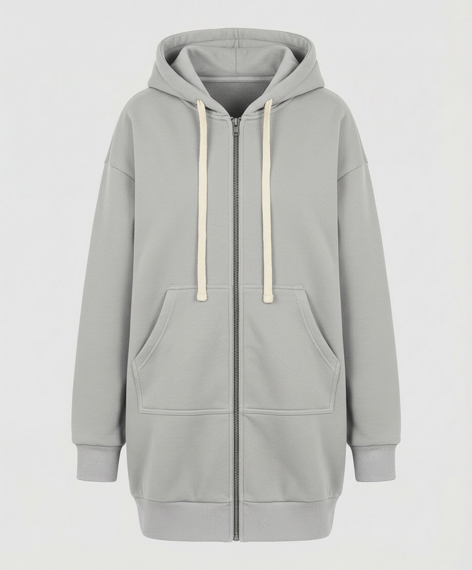 Damen Knielanger Komfort Hoodie