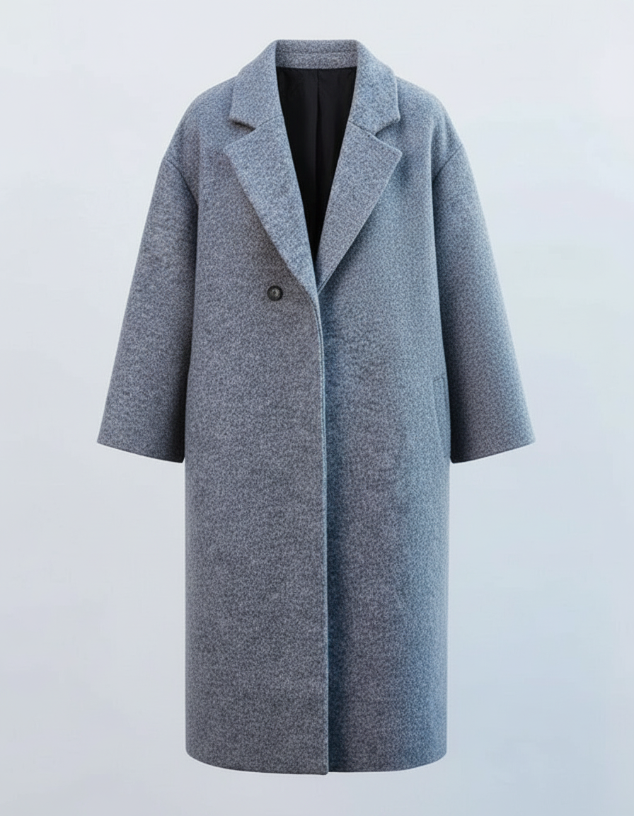Damen Wollmantel Lang Elegantes Design
