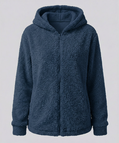 Damen Fleecejacke Teddyoptik