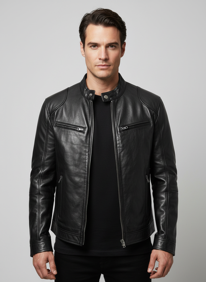 Herren Freizeitjacke Innenfutter Schwarz - Norvielle