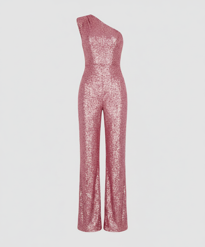 Damen Pailletten Jumpsuit Glitzer Effekt