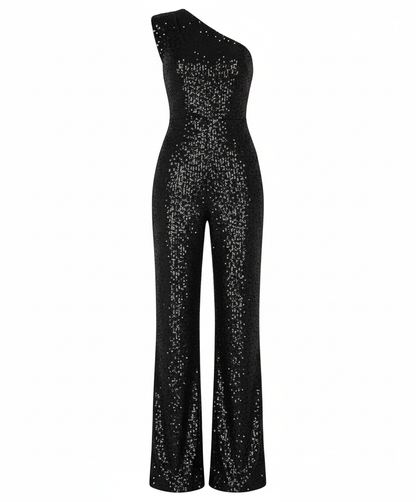 Damen Pailletten Jumpsuit Modern Glitzer
