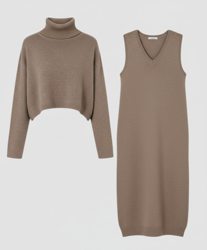 Damen Jersey Midikleid Elegantes Design