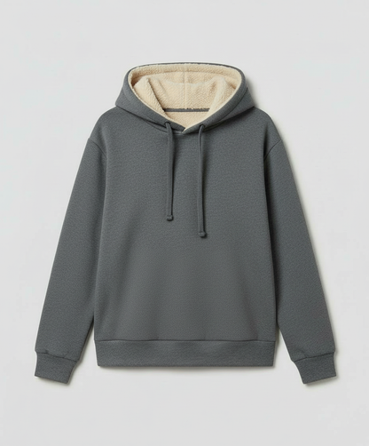 Damen Fleece-Hoodie Warm Kuschelig Grau
