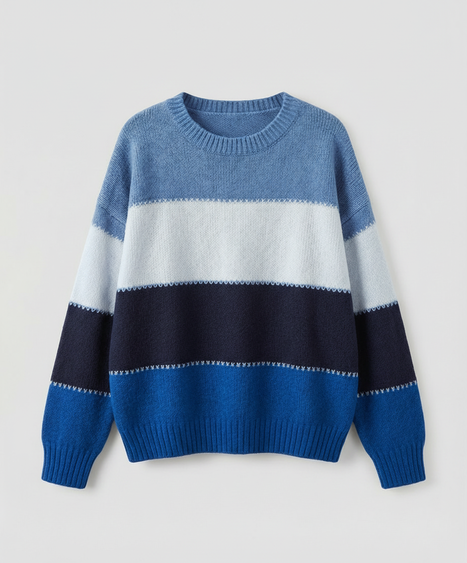 Damen Streifenpullover Bequem Locker