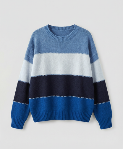 Damen Streifenpullover Bequem Locker