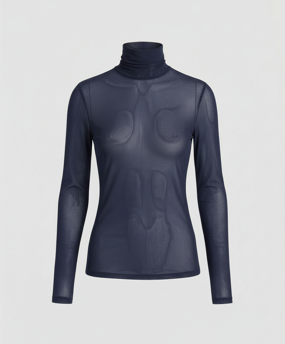 Damen Transparente Turtleneck Bluse