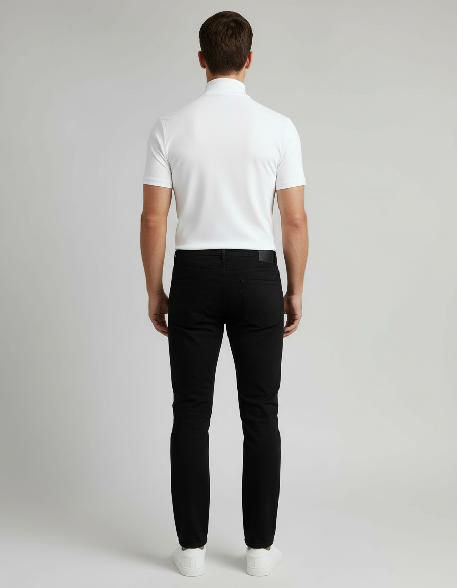 Herren Slim Fit Rollkragen Hemd