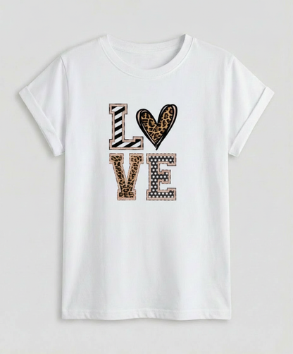 Damen Leichtes Sommer T-Shirt Baumwolle Weiß