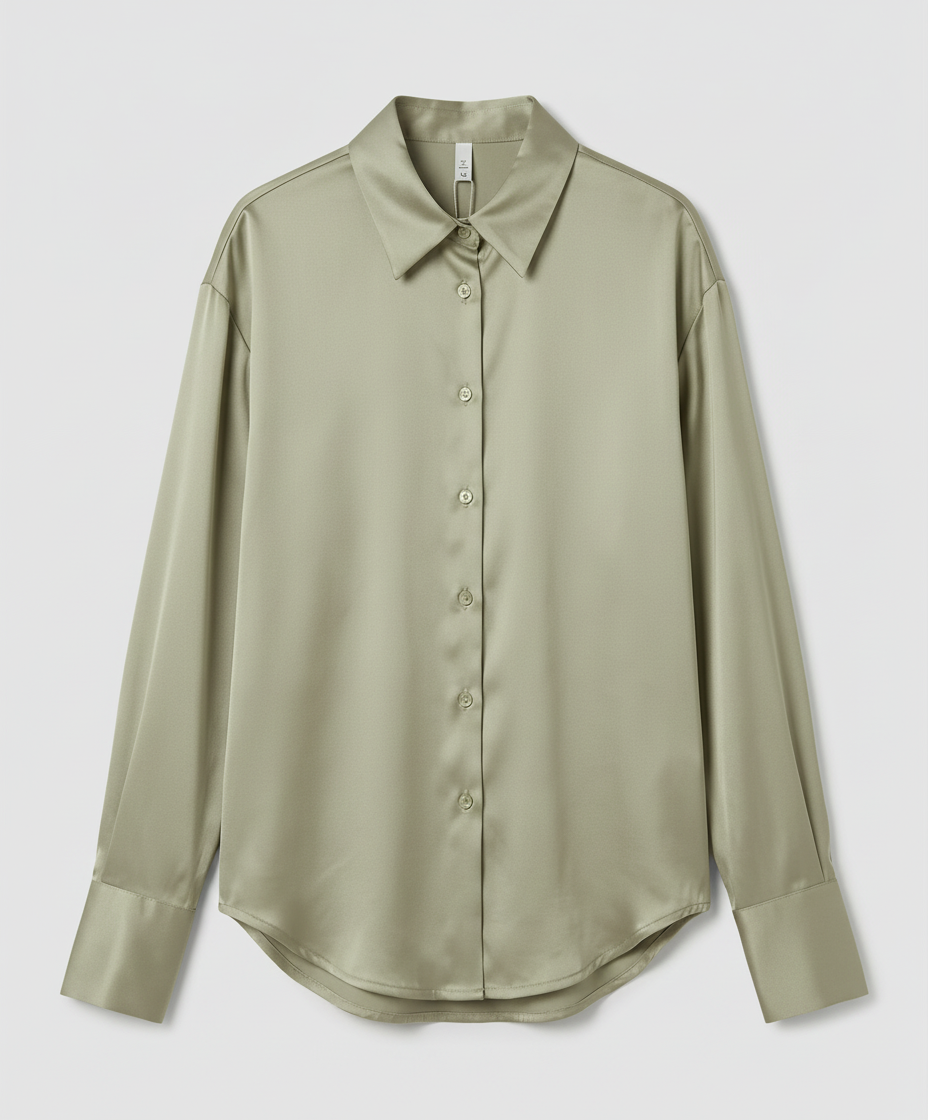 Damen Seidenbluse Elegantes Design Vintage Optik