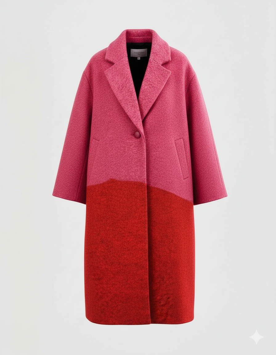 Damen Wollmantel Lang Elegantes Design