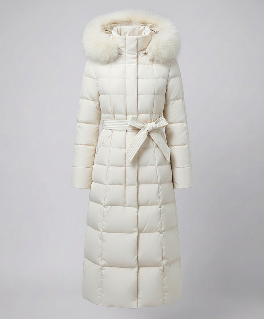 Damen Wintermantel Lang Leder
