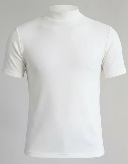 Herren Slim Fit Rollkragen Hemd