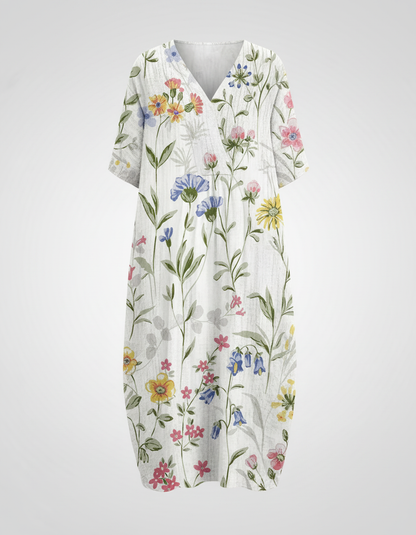 Damen Sommerkleid Leichtes Blumenmuster