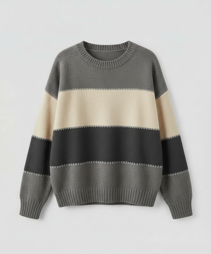 Damen Streifenpullover Bequem Locker